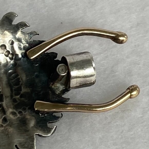 Sterling Silver 925 14K Yellow Gold Manta Ray Trilobite Pendant Necklace 25" - Picture 12 of 16